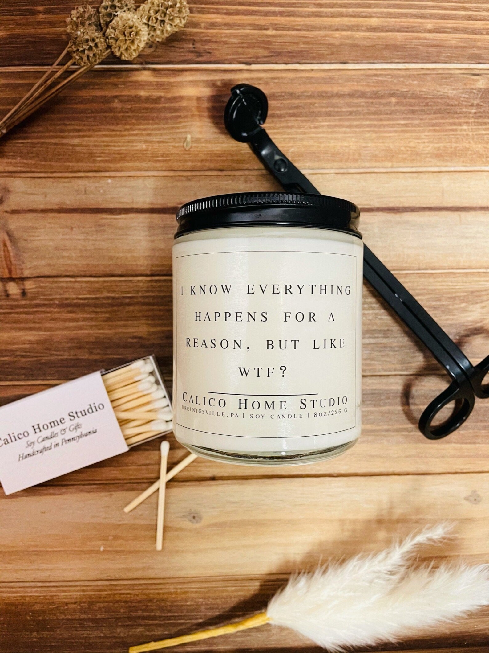 everything happens for a reason candle funny candle labels