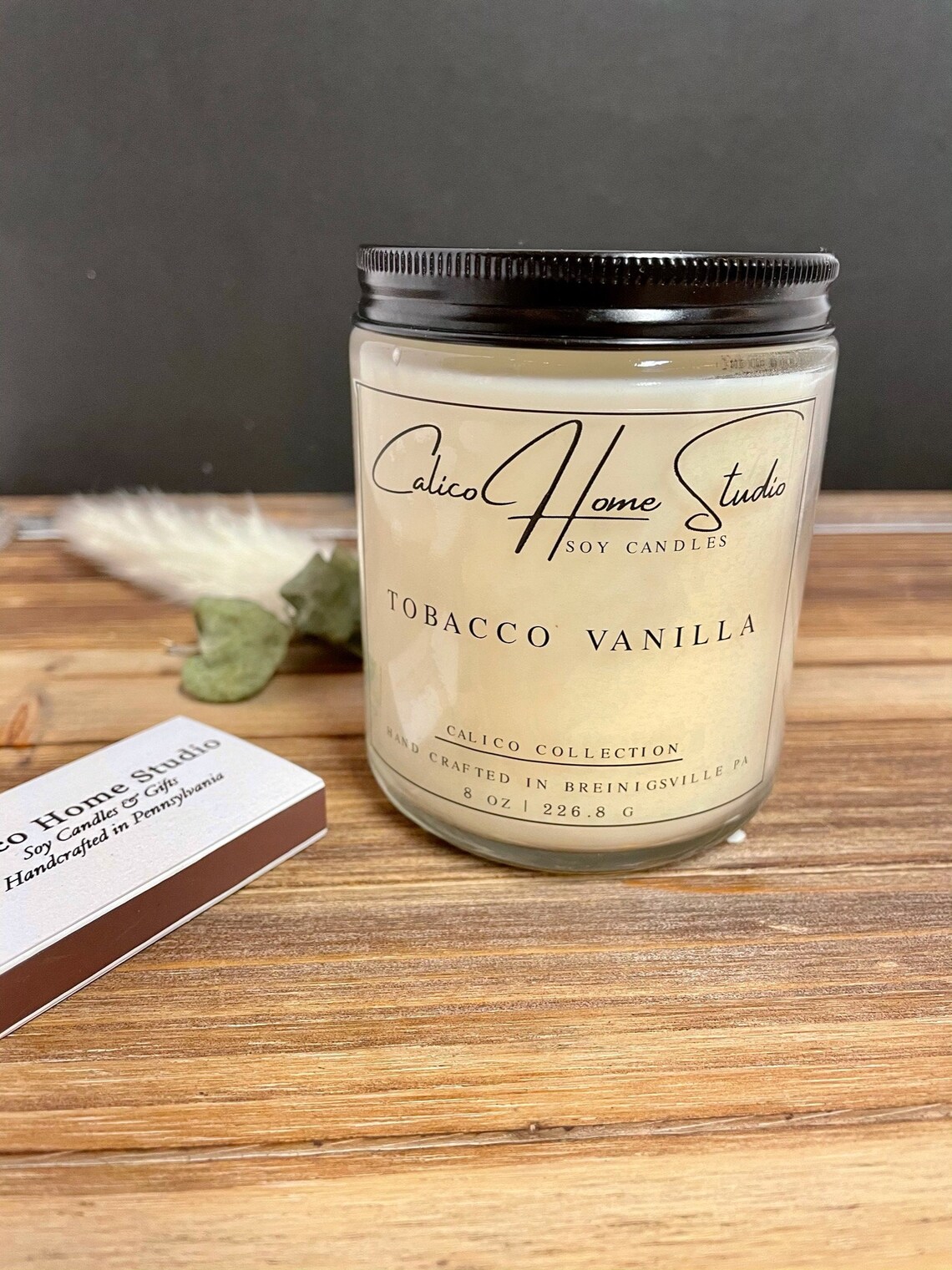 Tobacco Vanilla Soy Candle Essential Oil Candles Warm and Etsy
