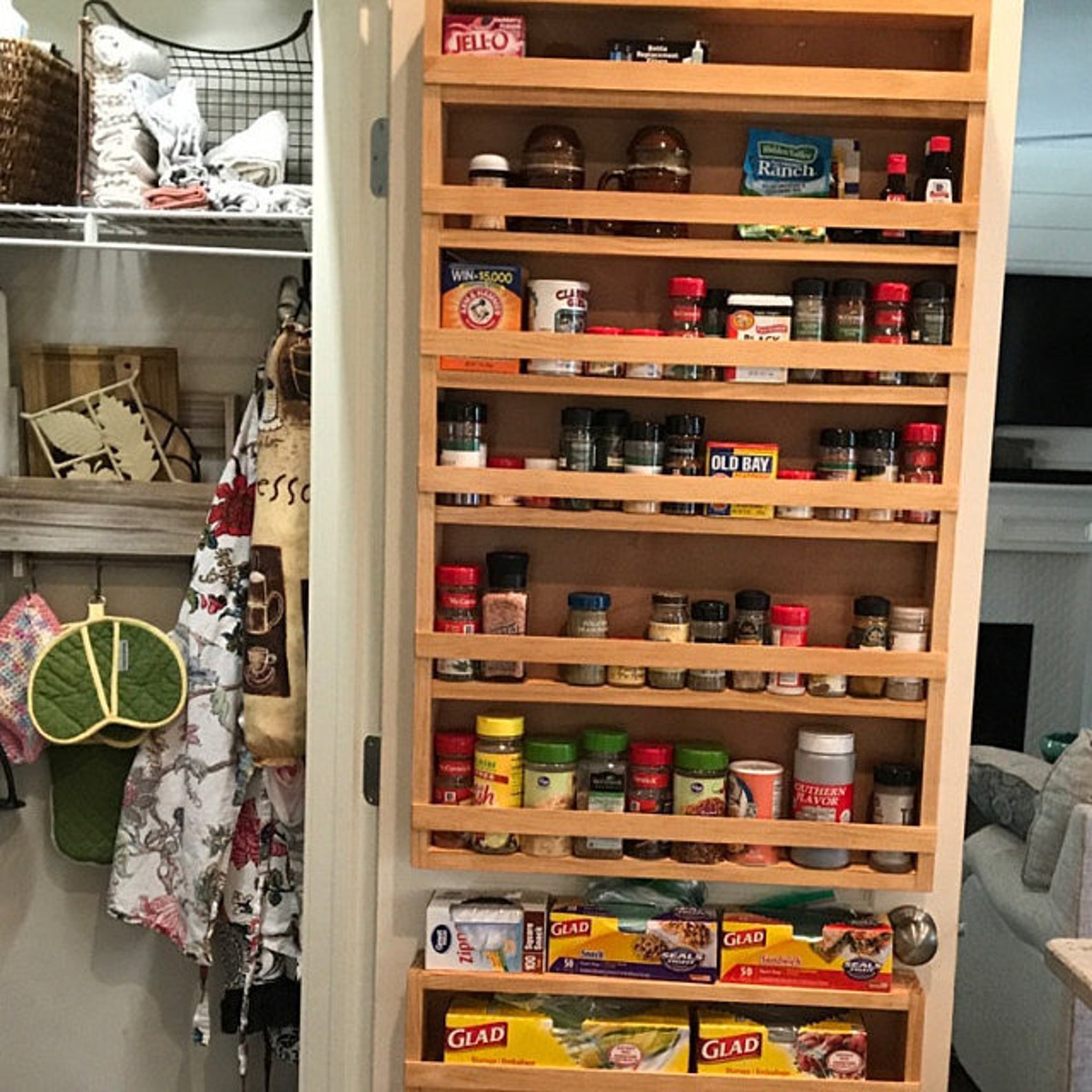 Door Mounted Spice Rack Pantry Door Spice Rack Full Door - Etsy
