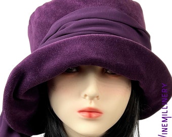 Gatsby roaring 1920's Flapper Cloche Hat, Accessories with a Vintage era, Soft, Comfortable, folds easy to pack, Downton Abbey  hat pattern