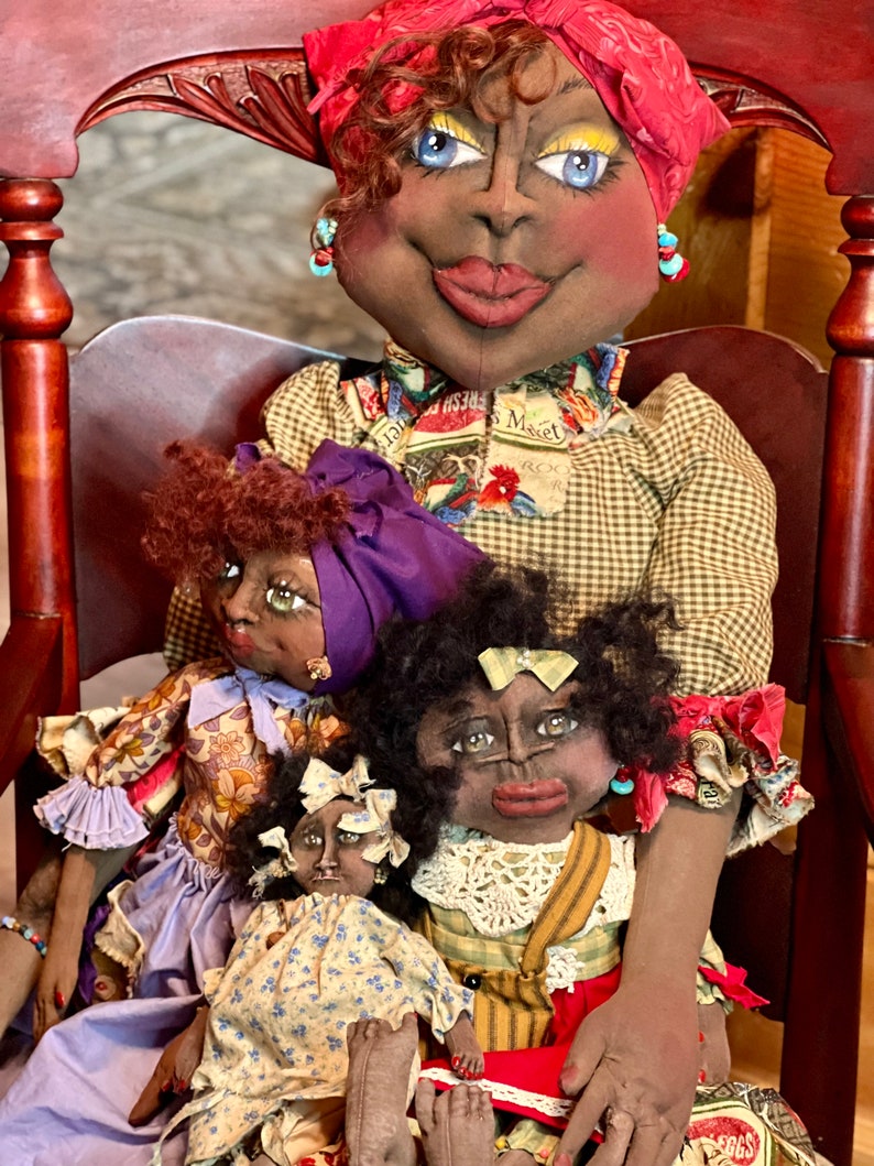 Custom Grandma Bessie, A primitive doll for rustic farmhouse decor, She's a 48 Doll that gets Loads of attention and smiles.. Art Doll image 3