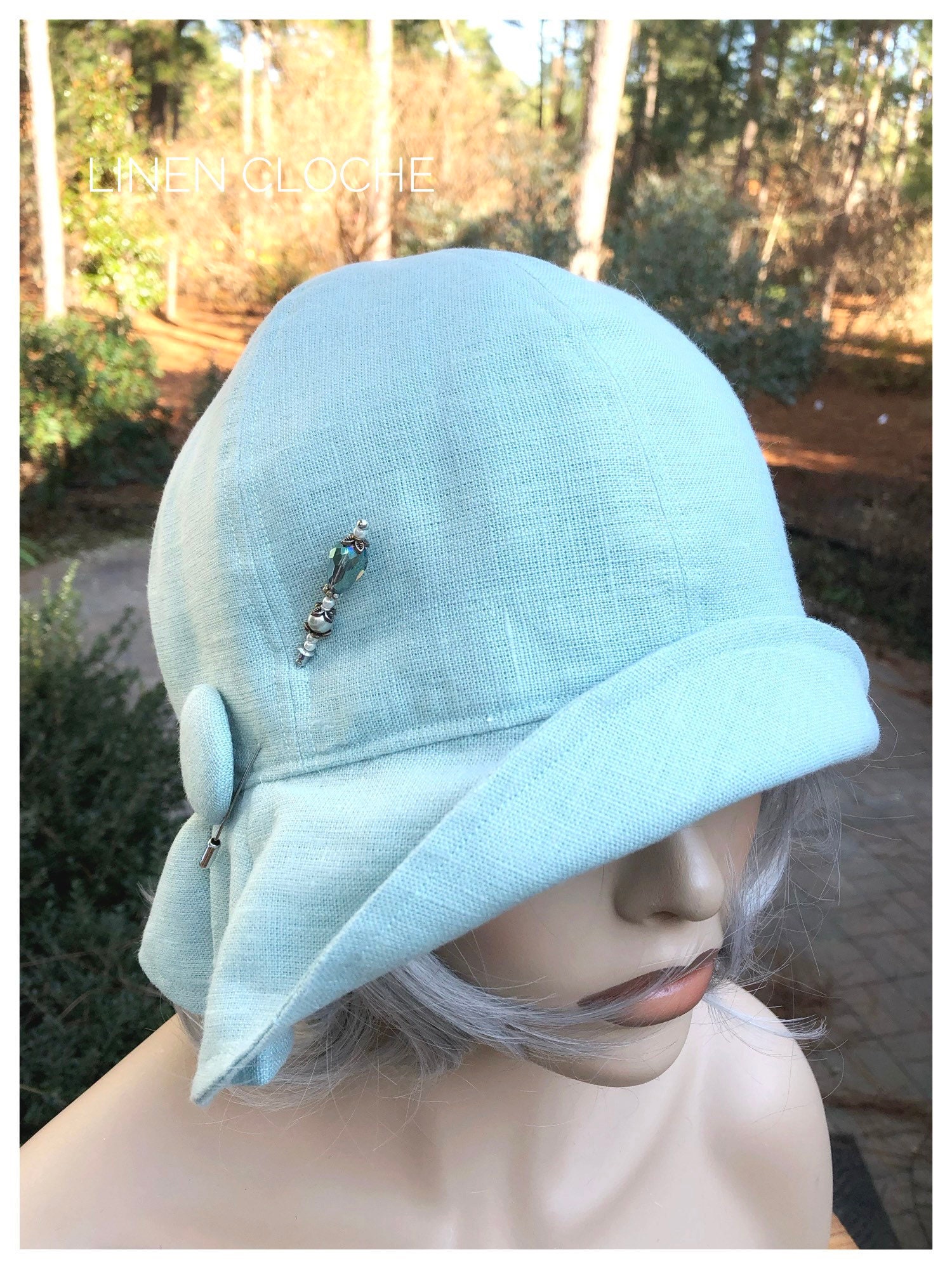 1920s Cloche Hat Teal Cloche Hat 