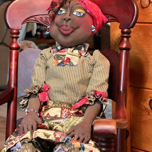 Custom Grandma Bessie, A primitive doll for rustic farmhouse decor, She's a 48 Doll that gets Loads of attention and smiles.. Art Doll image 7