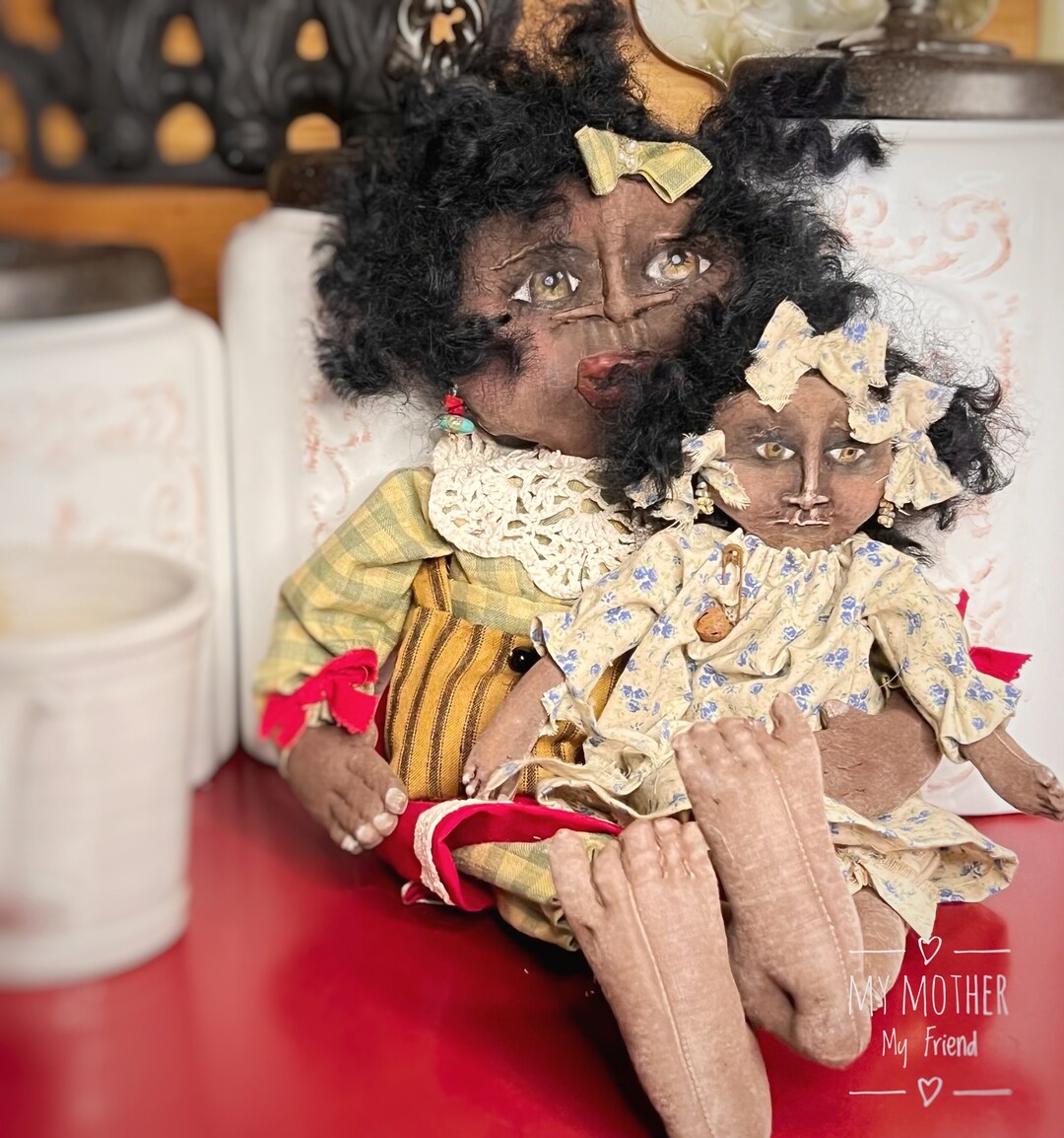 Rustic Dolls Primitive Dolls, African American Handmade Doll, Rustic, Primitive ...