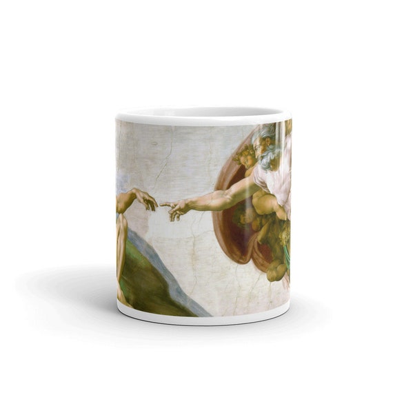 Mug Michelangelo The Creation Of Adam High Renaissance Art Mug Art Cup Painting Mugs Ceramic Mug