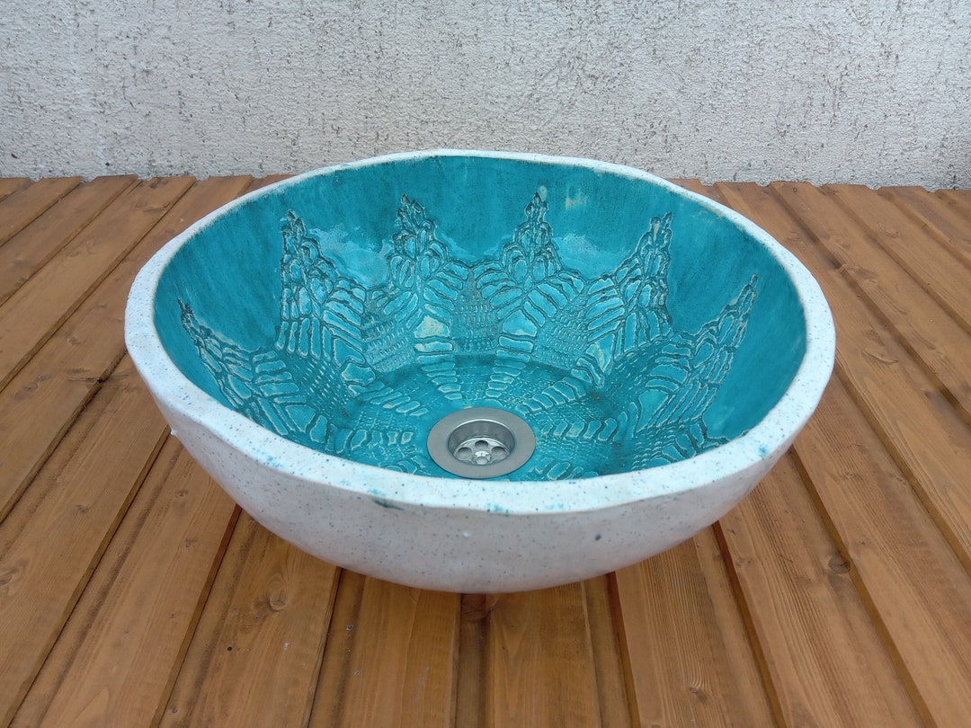 Ceramic Countertop Bathroom Sink Large Bathroom Sink Etsy