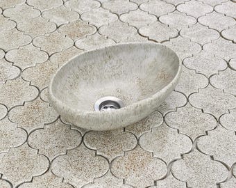 Oval bathroom sink - small handmade sink