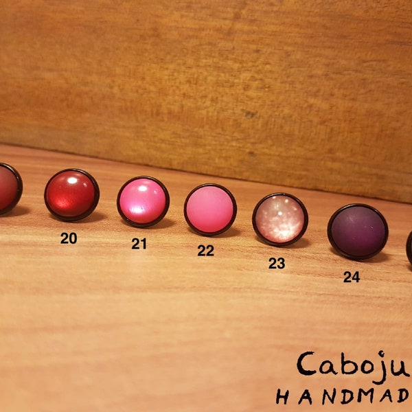 Mix & Match matt Cabochon Ohrstecker verschiedene Farben 12 mm