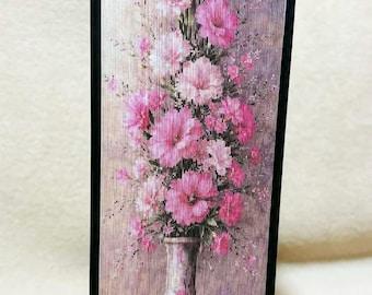 Flowers in Pink 1 Photo Strip Pattern, Fore-Edge Book Art, Housewarming, Birthday, Thank You
