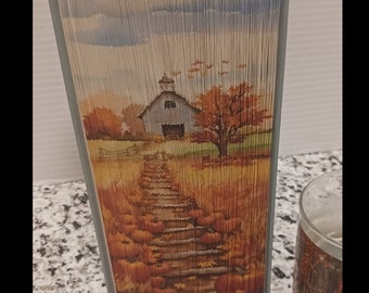 01 Autumn Pumpkin Farm Photo Strip Pattern, Fore-Edge Book Art, Thank You, Birthday, Retirement, Centerpiece, Reception Desk