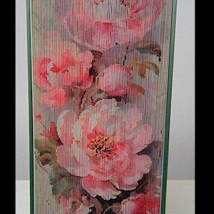 Peonies Narrow Photo Strip Pattern, Fore-Edge Book Art, Housewarming, Birthday, Thank You