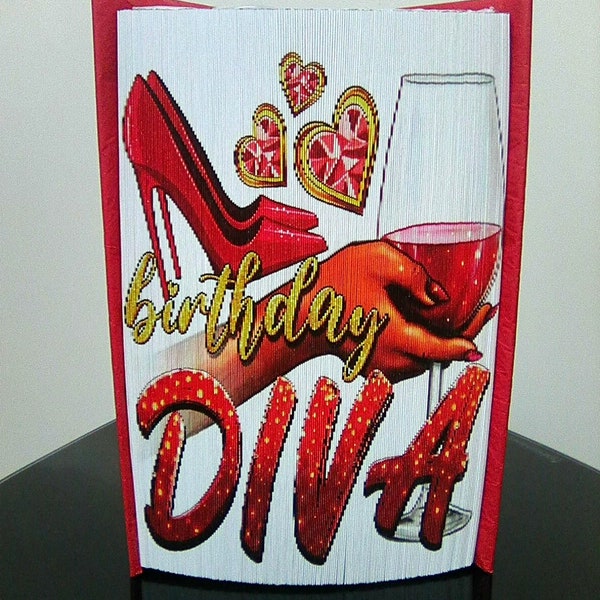 Birthday Diva Photo Strip Pattern, Fore-Edge Book Art, Birthday, Diva, Hi-Heel,