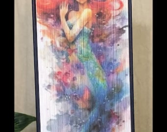 Watercolor Mermaid Photo Strip Pattern, Fore-Edge Book Art, Birthday, Thank You, Table Decoration
