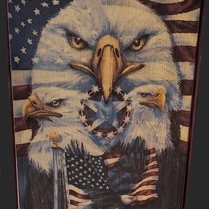 Eagles with USA Flag Photo Strip Pattern, Fore-Edge Book Art, USA, America, Veteran, Military, Retirement, Thank You, Birthday