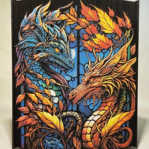 Stained Glass Dragon 6 Photo Strip Pattern, Fore-Edge Book Art, Dragons, Stained Glass