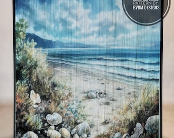Seashells Beach Painting Photo Strip Pattern, Fore-Edge Book Art, Housewarming, Birthday, Anniversary, Thank You