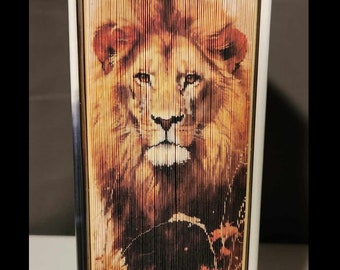 African Animal Lion 3 Photo Strip Pattern, Fore-Edge Book Art, Housewarming, Thank You