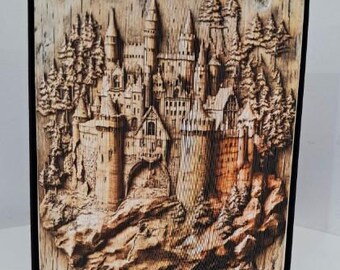 Castle Engraving 9 Photo Strip Pattern, Fore-Edge Book Art, Housewarming