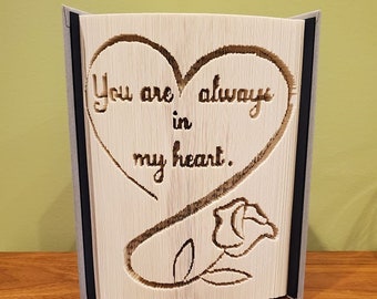 You Are Always in My Heart Book Folding Pattern, Valentine Day Gift, Anniversary Gift, Wedding Gift