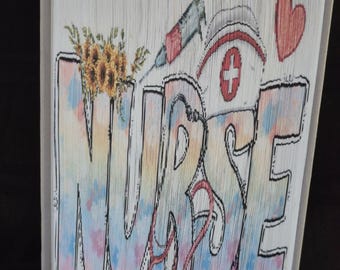 Nurse RN1 Photo Strip Pattern, Fore-Edge Book Art, Recycled Book Art, Birthday, Thank You, Retirement