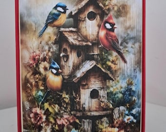 Birdhouses 7 Photo Strip Pattern, Fore-Edge Book Art, Birthday, Thank You, Housewarming