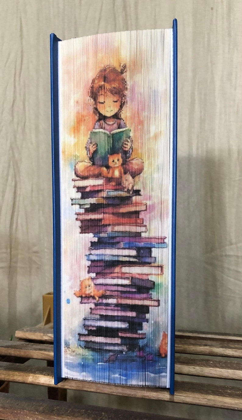 12 motifs de bande photo à motif de livre étroit, art de livre sur le bord avant, enfant assis sur des livres, bibliothèque image 3