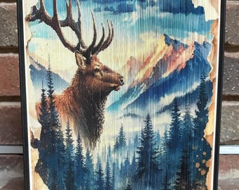 Elk in Torn Paper 1 Photo Strip Pattern, Fore-Edge Book Art, Housewarming