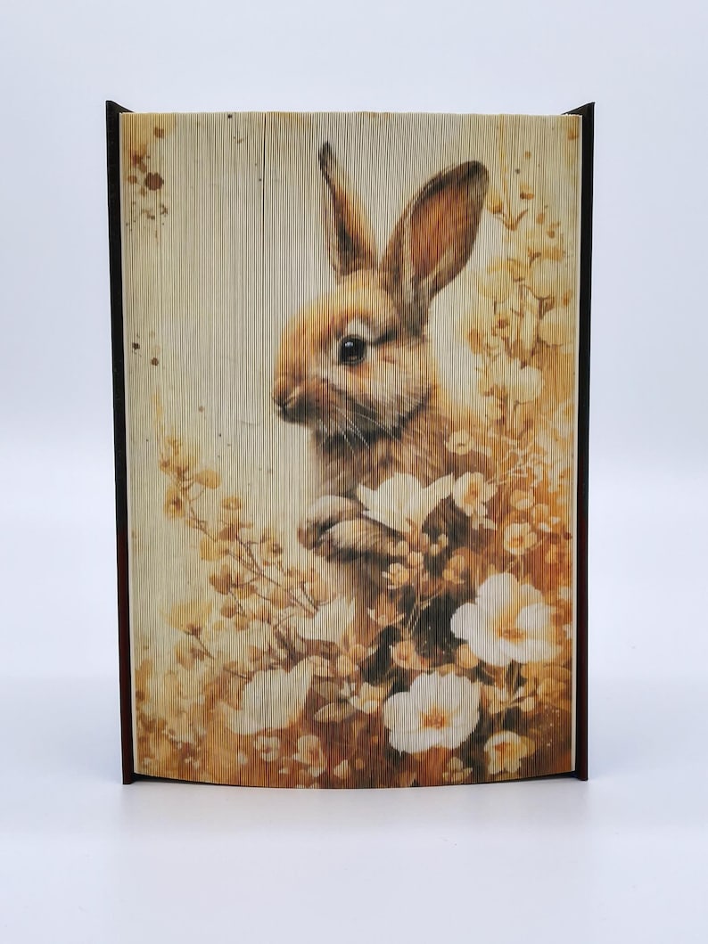 Vintage Rabbit Pattern Vintage Bunny 48 Photo Strip Pattern, Fore-edge Book Art, Birthday ...