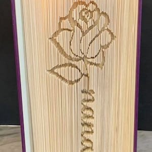 Rose Flower with Nana Stem Book Folding Pattern