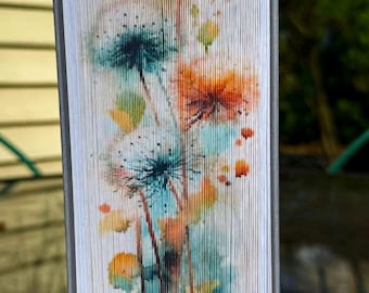 Dandelion BK3, Narrow Pattern, Photo Strip Pattern, Fore-Edge Book Art, Birthday, Housewarming, Retirement, Centerpiece, Reception Desk,