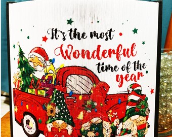 It&#39;s The Most Wonderful Time of the Year Photo Strip Pattern, Fore-edge Art, Christmas, Winter, Holidays, Santa Claus