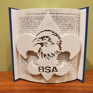 Eagle Scout Book Folding Pattern, Cut and Fold Pattern, Boy Scouts of America, Eagle Scout Award, Centerpiece, Reception Desk, Honor Award