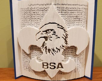 Eagle Scout-Buchfaltmuster, Schnitt- und Faltmuster, Boy Scouts of America, Eagle Scout Award, Herzstück, Empfangstheke, Ehrenpreis