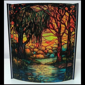 Stained Glass Willow 1 Photo Strip Pattern, Fore-Edge Book Art, Housewarming, Thank You, Birthday
