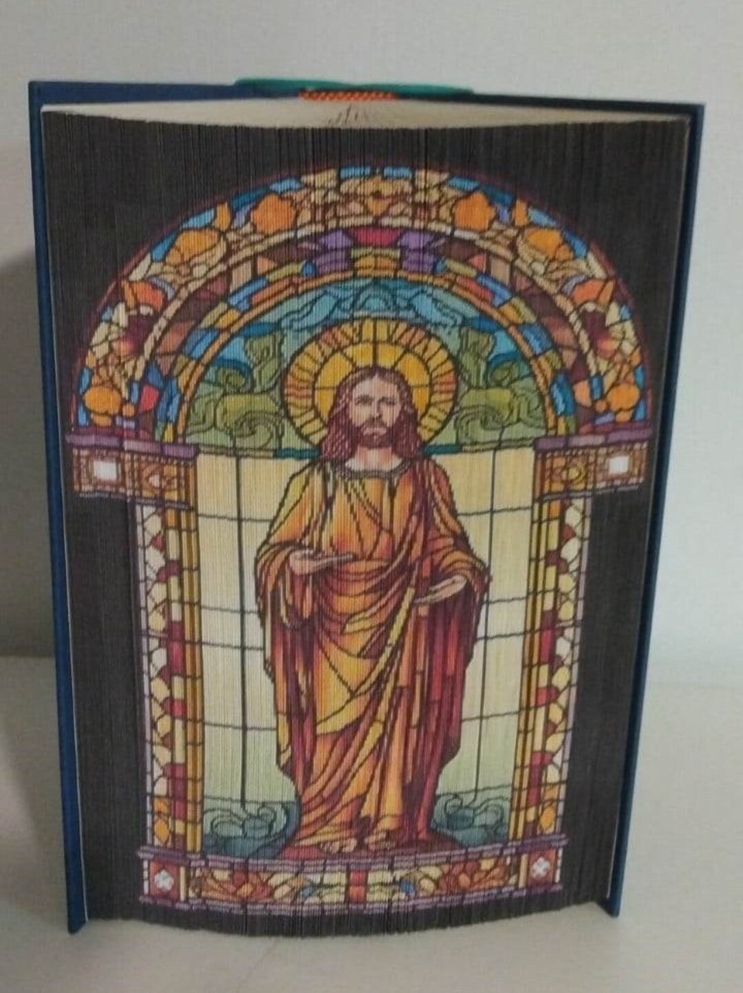 Stained Glass Jesus Photo Strip Pattern, Fore-edge Book Art, Easter ...