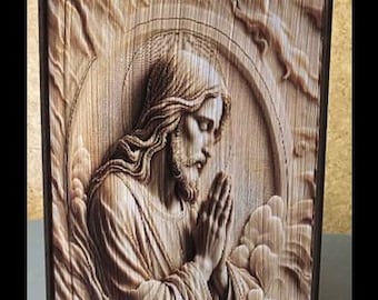 Christ Jesus Engraved 2 Photo Strip Pattern, Fore-Edge Book Art, Recycled Books, Religion, Christianity