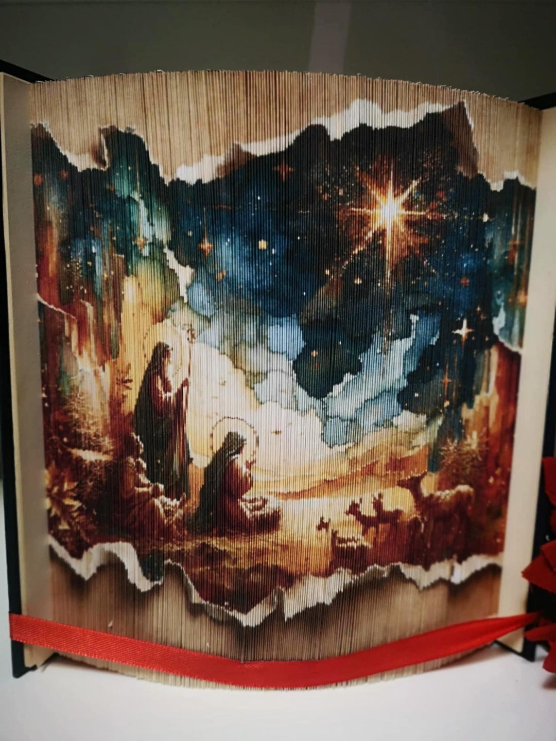 Nativity Scene 2 Photo Strip Pattern, Fore-edge Book Art, Christmas ...