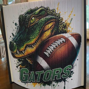 Striscia fotografica con logo dei Florida Gators, motivo Fore-Edge Book, compleanno, ringraziamento, pensionamento, inaugurazione della casa, centrotavola, bancone della reception