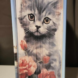 Niedliches Kätzchen 15 schmales Fotostreifenmuster, Vorderkante Buchkunst, Kitty, Geburtstag