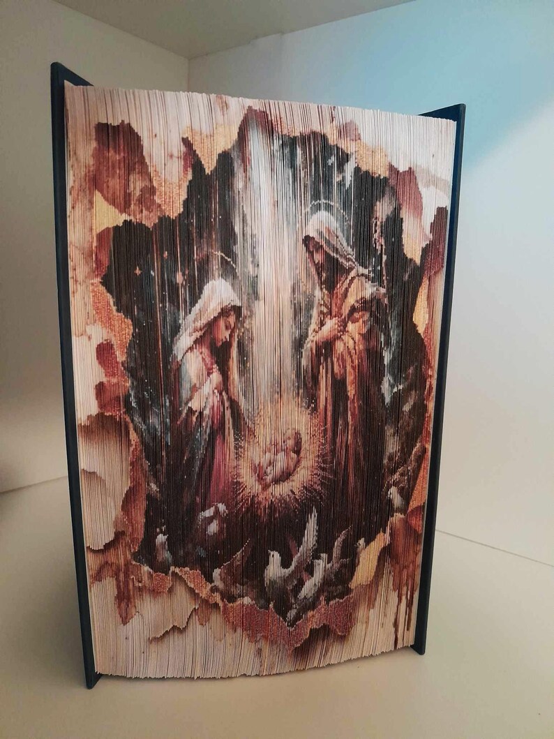 Nativity Scene 13 Photo Strip Pattern, Fore-edge Book Art, Christmas ...