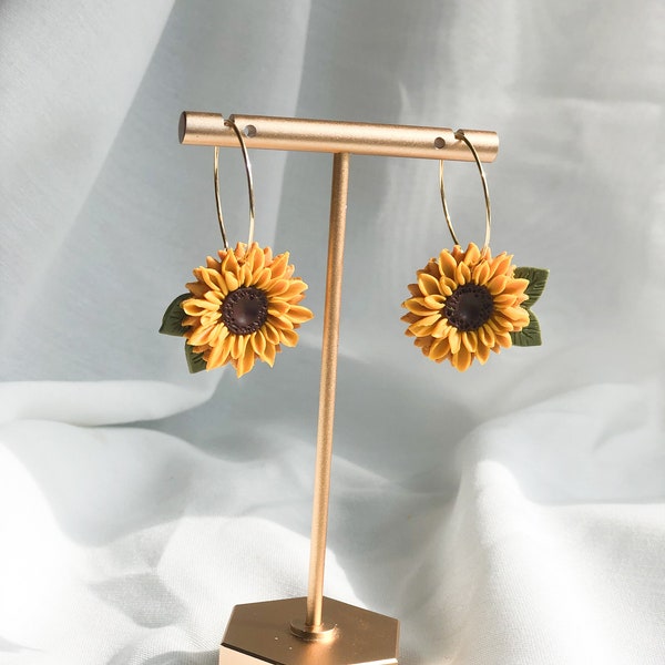 Sunflower Hoops 18K Gold Plated Children's Earrings