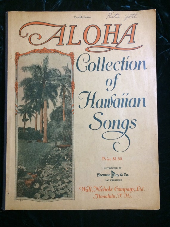 Aloha Collection Of Hawaiian Songs For Uke Guitars Antique Etsy