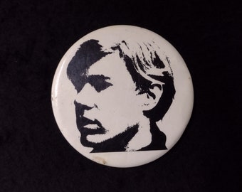 Andy Warhol BUTTON Pinback Vintage Black & White