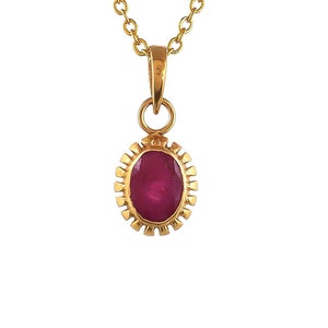 Ruby 14K Gold Vermeil Over Sterling Silver Pendant