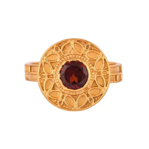 Garnet 14K Gold Vermeil Over Sterling Silver Ring