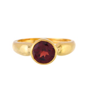 Garnet 14K Gold Vermeil Over Sterling Silver Ring