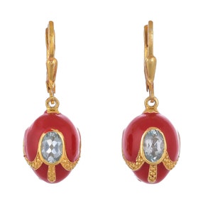 Blue Topaz Vermeil 14K Gold Over Sterling Silver Enameled Drop Earring