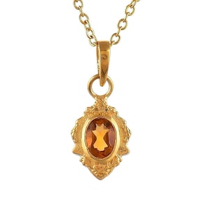 Citrine Vermeil 14K Gold Over Sterling Silver Pendant