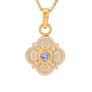 Tanzanite & Pearl 14K Gold Vermeil Over Sterling Silver Pendant