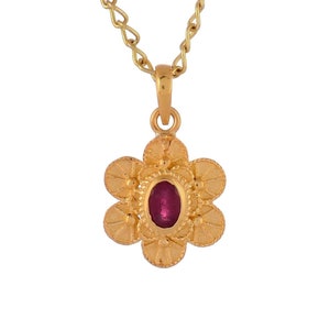 Ruby 14K Gold Vermeil Over Sterling Silver Drop Pendant